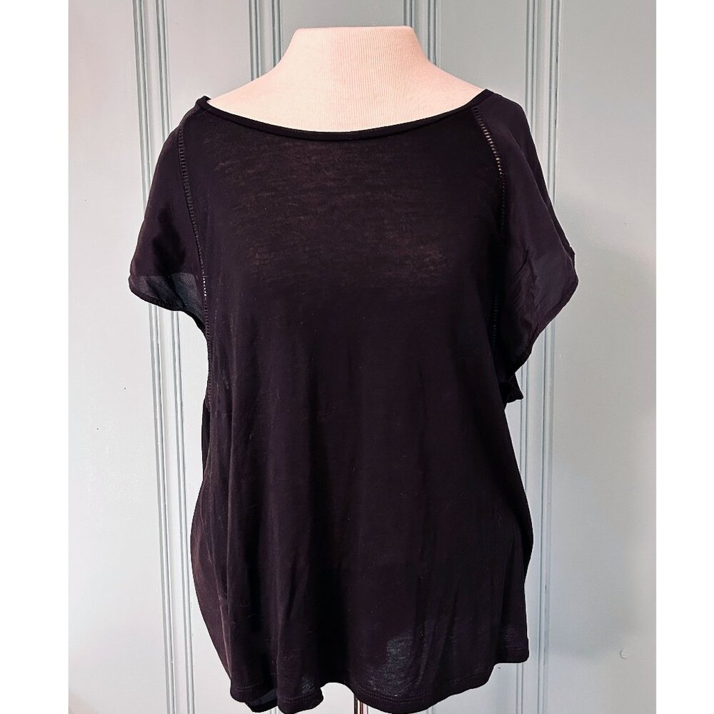 Club Monaco Cap Sleeve Silk and Knit shirt